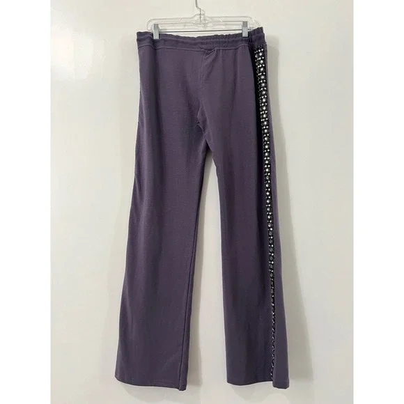 BCBGMAXAZRIA Full Set Frosted Plum Rhinestone Tracksuit Set Hoodie Pants XL - Picture 12 of 14